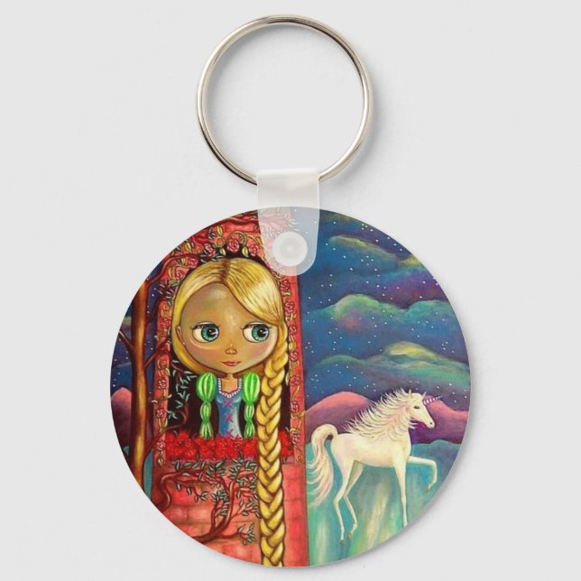 Rapunzel and the Unicorn Keychain (Front)