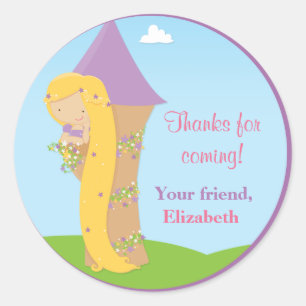 Rapunzel Birthday Party Classic Round Sticker
