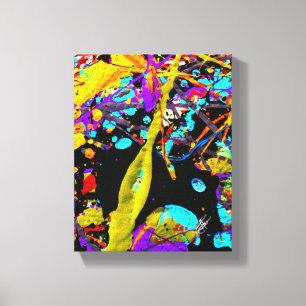 Rapunzel Colourful Dark Abstract Splatter Canvas Print