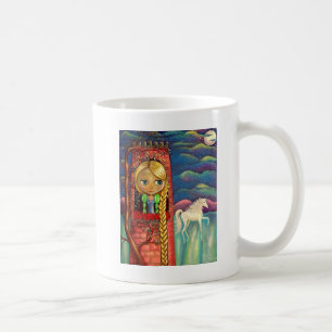 Rapunzel Doll in a Pink Tower with Unicorn Coffee Mug