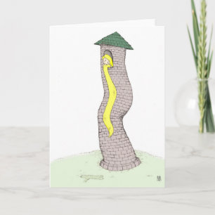 Rapunzel in her tower card