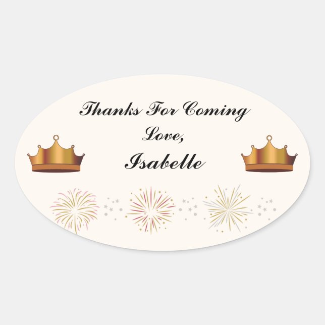 Rapunzel Party Thank You Sticker (Front)