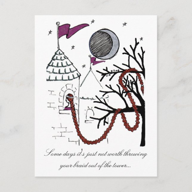 Rapunzel's Very Bad Hair Day postcard (Front)