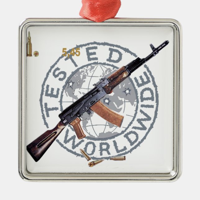 RARE AK-47 RUSSIAN ARMY KALASHNIKOV GUN MILITARY METAL TREE DECORATION (Front)