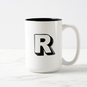 Rare and Respected R - Personalised Luxury Two-Tone Coffee Mug
