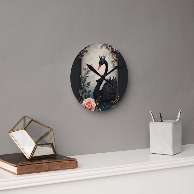 Rare as a black swan, timeless as true love.  round clock (Office)