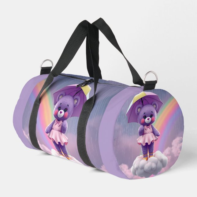 Rare Bear ~ Purple Duffle Bag (Left Corner)