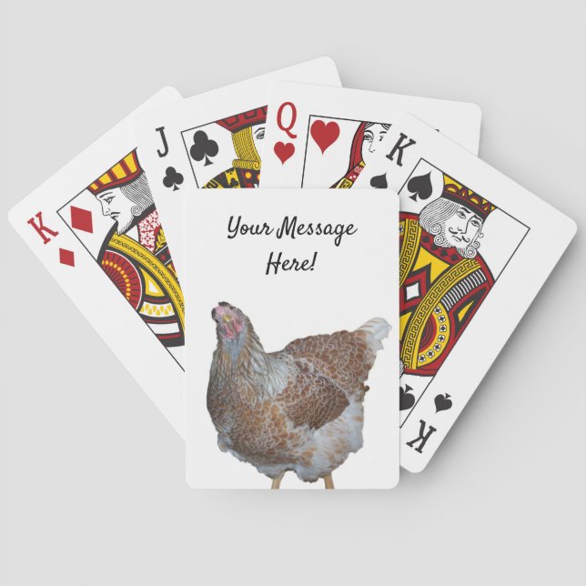 Rare Chicken Breed Blue laced Red Wyandotte Hen Playing Cards (Back)