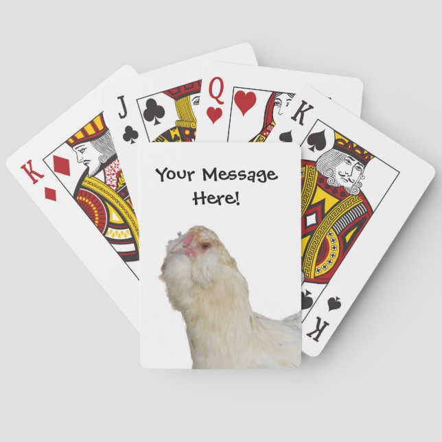 Rare Chicken Breed Wheaten Ameraucana Friendly Hen Playing Cards (Back)