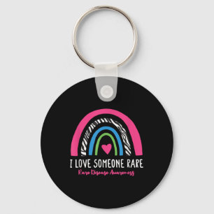 Rare Disease Awareness - I Love Someone Rare Zebra Key Ring