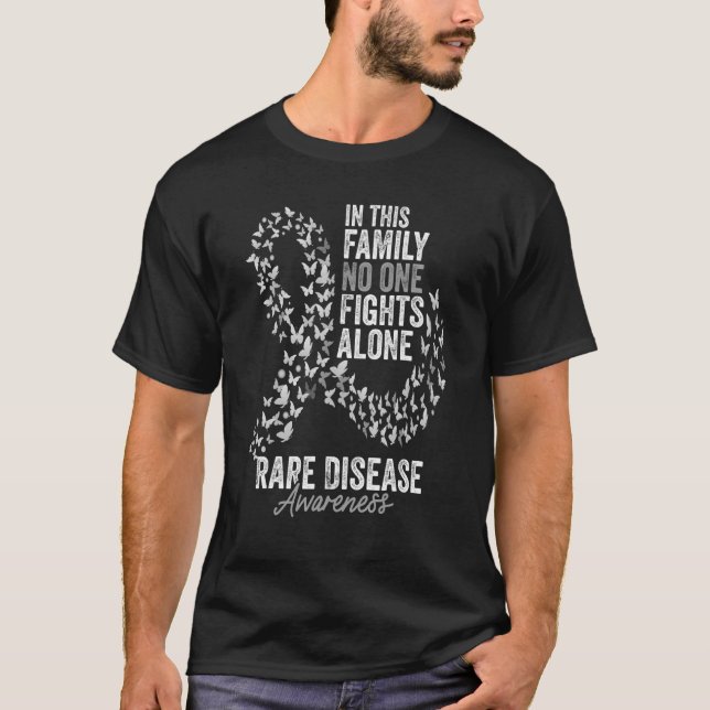 Rare Disease Awareness Month Butterflies Zebra Rib T-Shirt (Front)