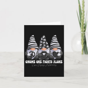 Rare Disease Awareness Month Zebra Ribbon Gnomies Card