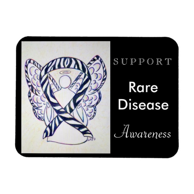 Rare Disease Awareness Ribbon Angel Custom Magnet (Horizontal)