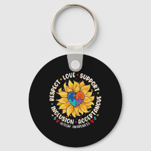 Rare Disease Awareness Shirt Autism Mum Dad Key Ring