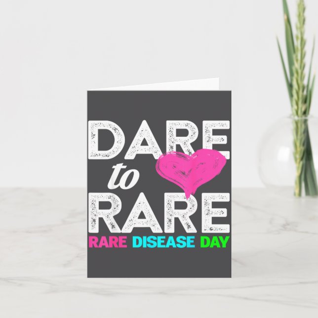 Rare Disease Awareness Shirt - Dare To Rare Diseas Card (Front)