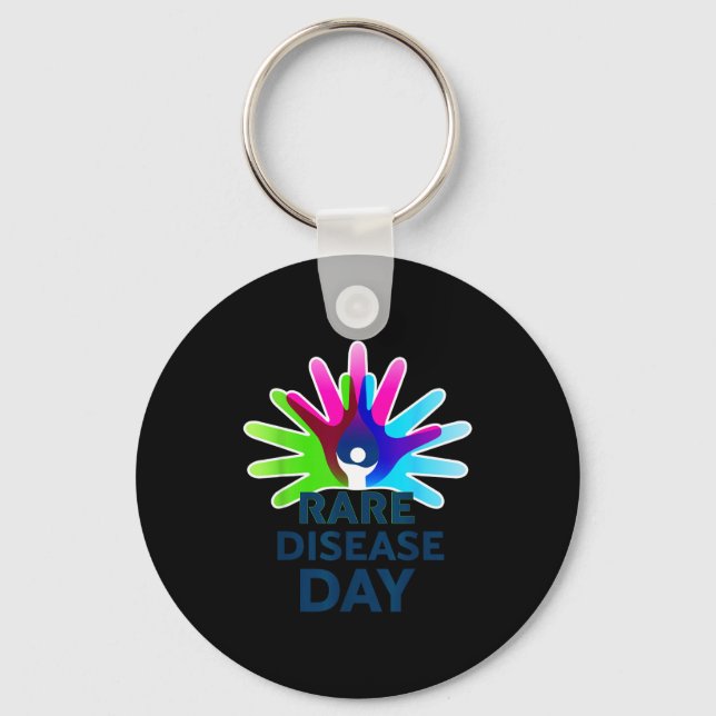 Rare Disease Awareness Shirt - Rare Disease Day 20 Key Ring (Front)