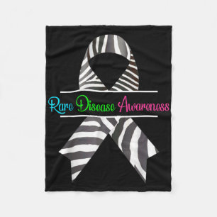 Rare Disease Awareness Shirt - Zebra Rare Disease Fleece Blanket