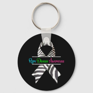Rare Disease Awareness Shirt - Zebra Rare Disease  Key Ring