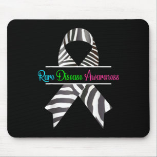 Rare Disease Awareness Shirt - Zebra Rare Disease Mouse Mat