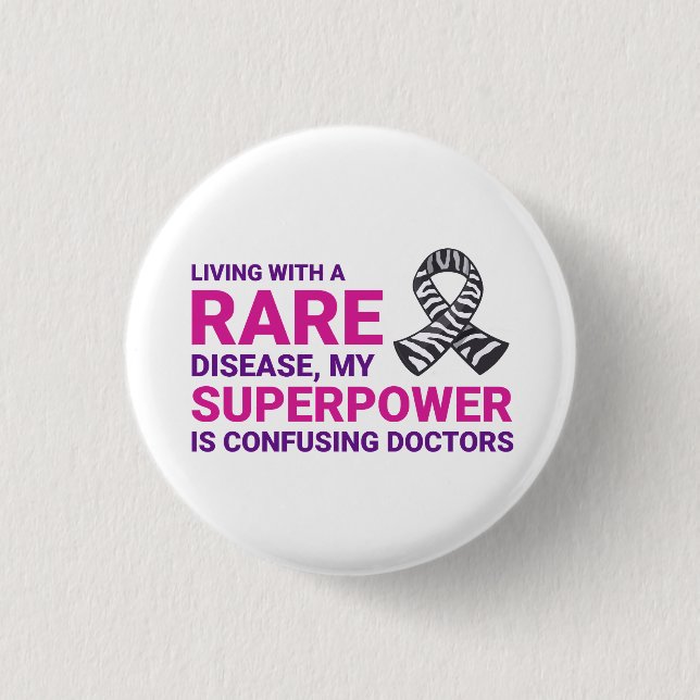 Rare Disease Awareness Superpower Doctor Confusion 3 Cm Round Badge (Front)