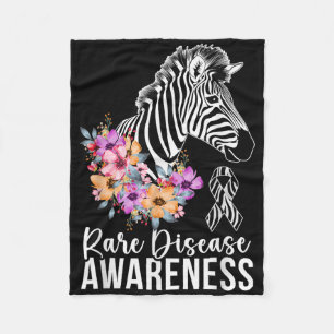 Rare Disease Awareness Zebra Rare Disease Warrior Fleece Blanket