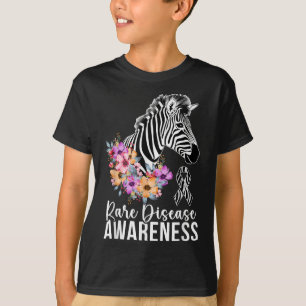 Rare Disease Awareness Zebra Rare Disease Warrior  T-Shirt