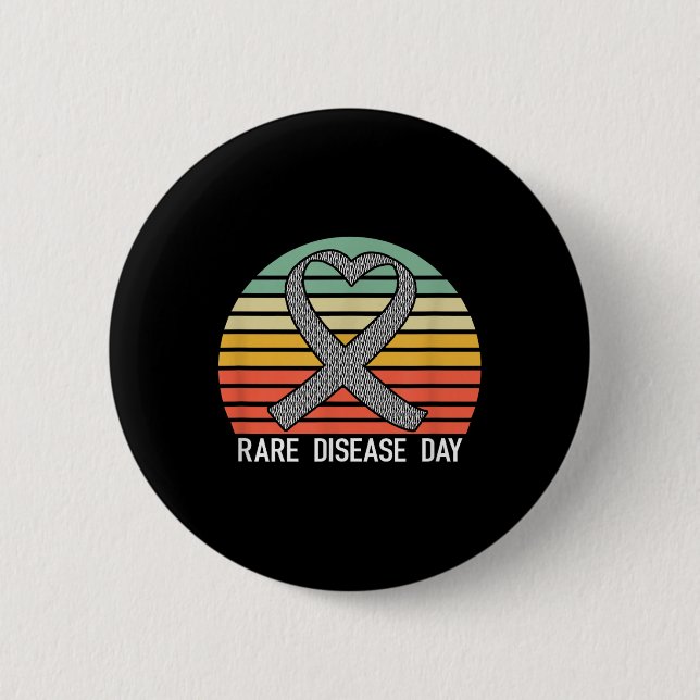 Rare Disease Day Awareness 2024  6 Cm Round Badge (Front)