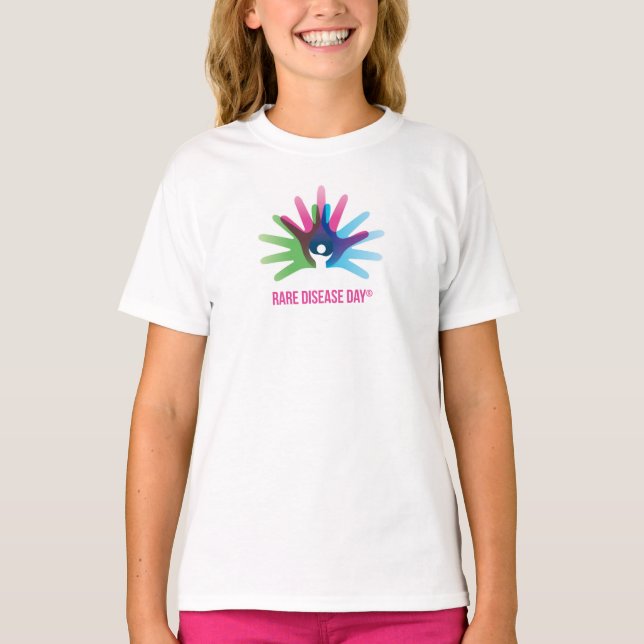 Rare Disease Day Girl's Ringer T-Shirt (Front)