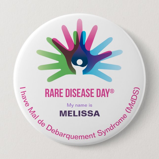 Rare Disease Day, Personalise All, Round Button (Front)