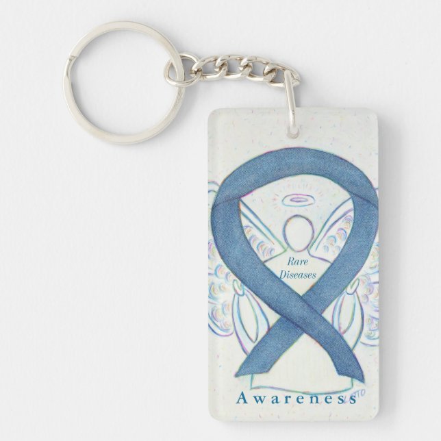 Rare Diseases Angel Awareness Ribbon Keychain (Front)
