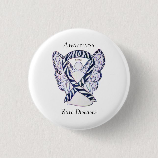 Rare Diseases Awareness Angel Ribbon Pin (Front)