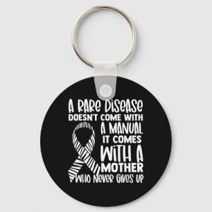 Rare Diseases Awareness Zebra Ribbon Mother Gives Key Ring
