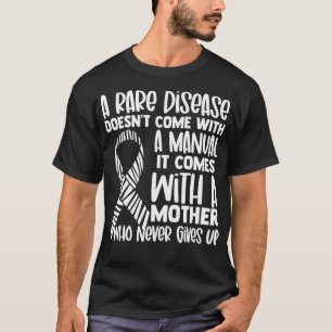 Rare Diseases Awareness Zebra Ribbon Mother Never T-Shirt