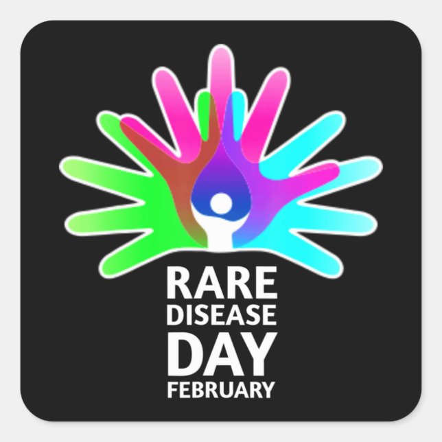 Rare Diseases Day 2022 - Rare Disease Awareness T- Square Sticker (Front)