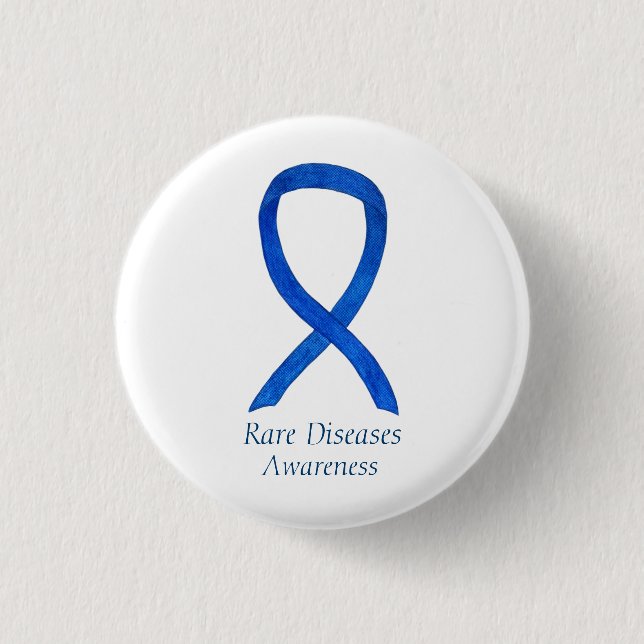 Rare Diseases Denim Awareness Custom Ribbon Pin (Front)