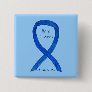 Rare Diseases Denim Awareness Custom Ribbon Pin