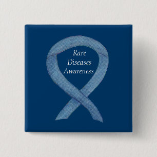 Rare Diseases Denim Awareness Ribbon Pin