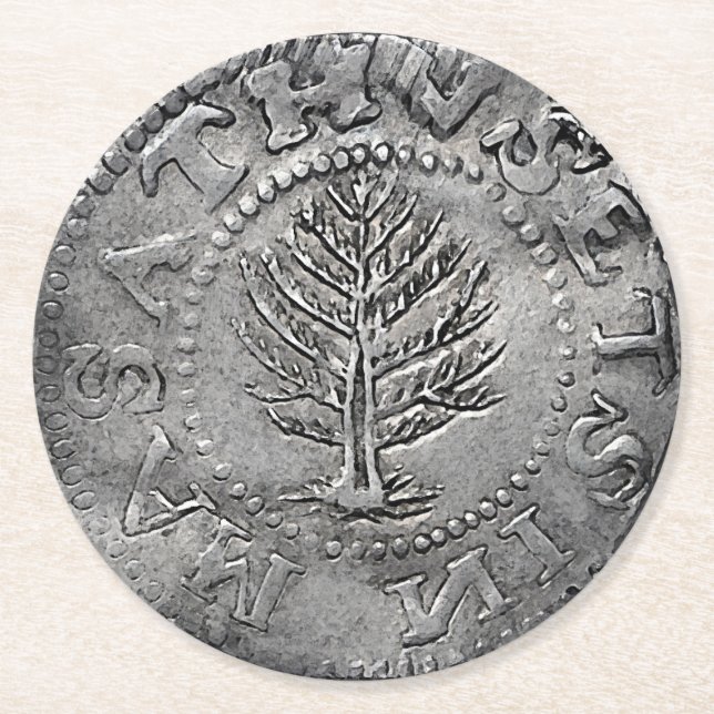 Rare Early American Coin Round Paper Coaster (Front)