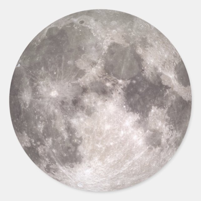 Rare Full Moon On Christmas Day Classic Round Sticker (Front)