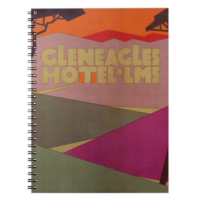 Rare Gleneagles Vintage Travel Poster Restored Notebook (Front)