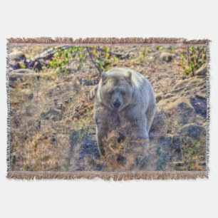 Rare Kermode Bear (Spirit Bear) Wildlife Photo Throw Blanket