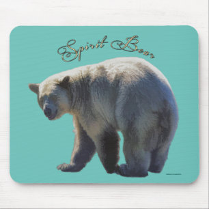Rare Kermode Bear Wildlife Art Design Mouse Mat