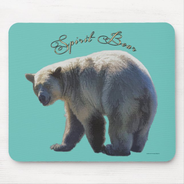 Rare Kermode Bear Wildlife Art Design Mouse Mat (Front)