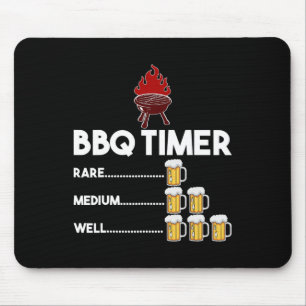 Rare Medium Well Funny Bbq Timer Beer Gift Byrbecu Mouse Mat