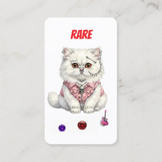 Rare Punk Cat-Collector Card-White Rebel Loyalty Card
