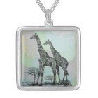 Rare Retro African Giraffes in High Colour Design