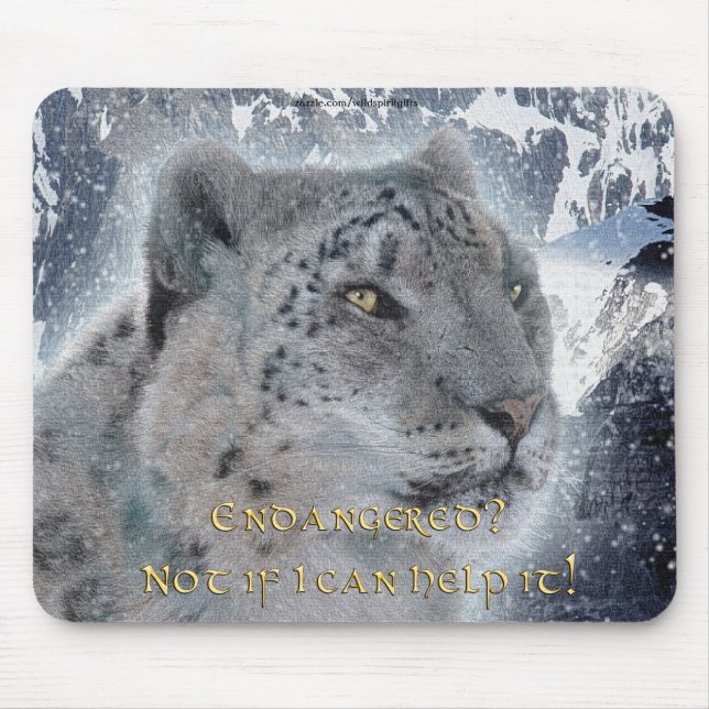 Rare Snow Leopard & Mountains Mousemat (Front)