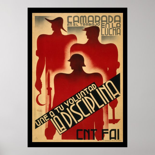Rare Spanish Civil War Propaganda - Discipline Poster (Front)