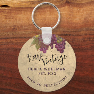 Rare Vintage Birthday Aged to Perfection Custom Key Ring