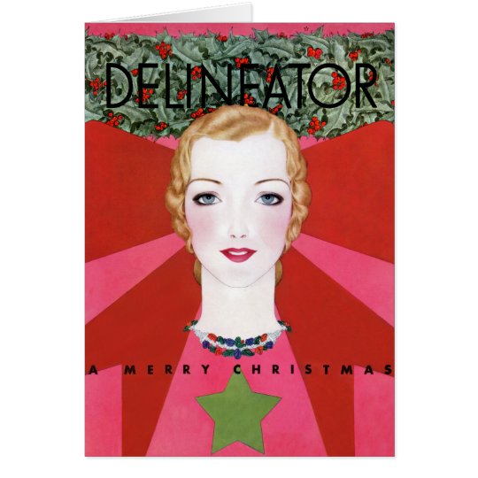 RARE VINTAGE CHRISTMAS ART DECO CHRISTMAS CARD